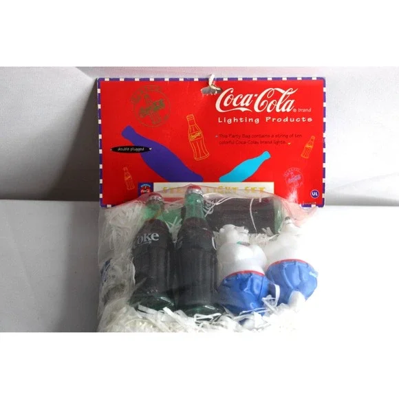 VTG Coca-Cola String Lights 1996 Coke Bottles & Polar Bears 14' NEW‎ In or Out