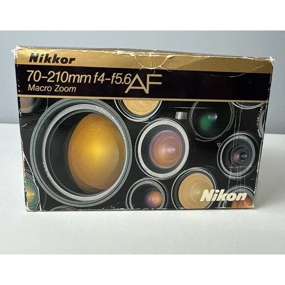 Nikon Zoom AF Nikkor 70-210mm f/4 – f/5.6 Macro Zoom W/box And Papers