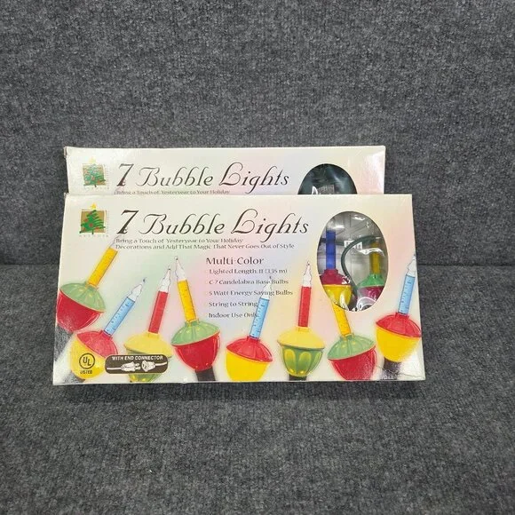 2 Vintage C9 Christmas Bubble lights String Lights‎ Sets TESTED