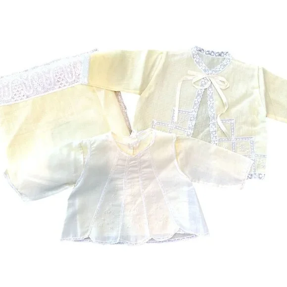 Vintage 70's Handmade Baby Christening Jacket/top w/ blanket.