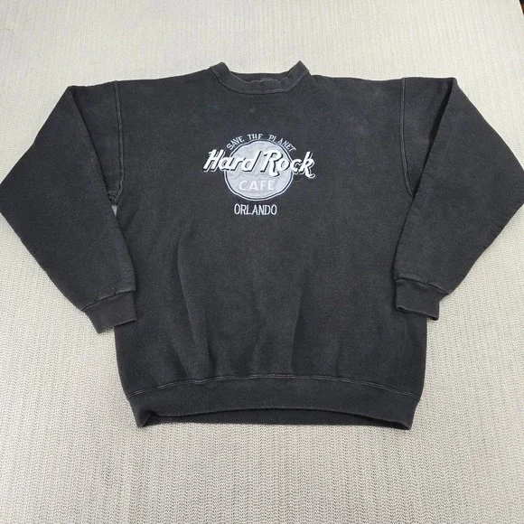 Vintage Hard Rock Cafe Sweatshirt Mens Large Gray Orlando Florida USA Made