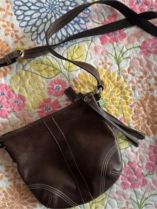 Coach brown leather crossbody vintage