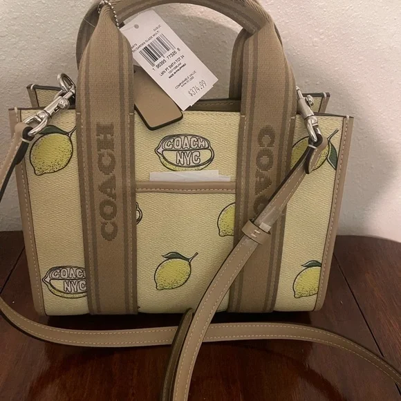 Coach Lemon Print Tan Satchel