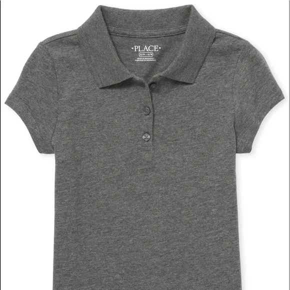𝅺GIRLS Uniform Soft Jersey Polo - Dkhtrgray 16 NWT