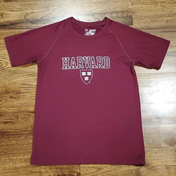 Boys Under Armour Heatgear Harvard print shirt size M