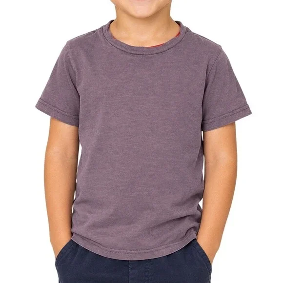 Boden Boys Purple Slub Cotton Short Sleeve T-Shirt Size 4-5Y Crew Neck Tee
