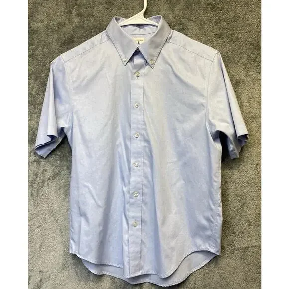 Land’s End Boys Short Sleeve Oxford Button Down Dress Shirt Size 12