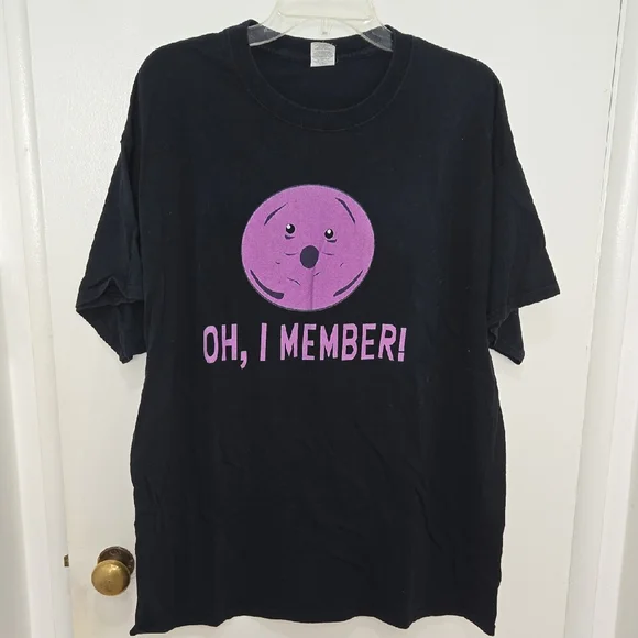 Black T-Shirt with Purple Graphic Men's XL