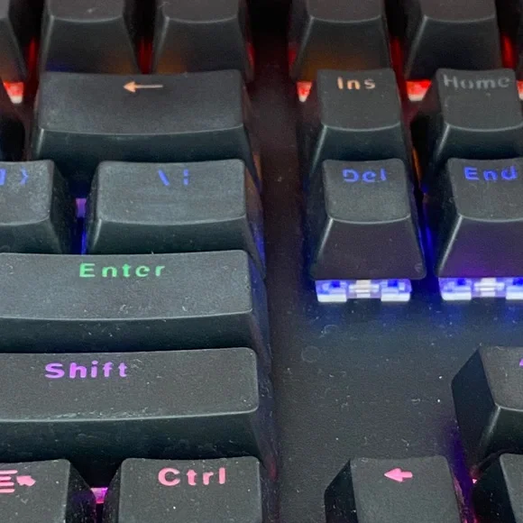 Black Backlit Mechanical Keyboard Keycaps with Multicolor Legends