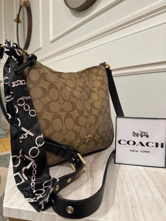 Coach Bag Ellie File Bag in Signature Brown Crossbody Bag