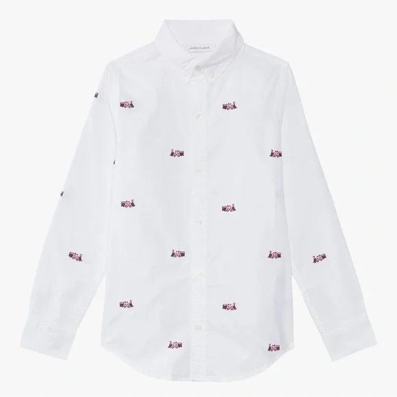 Janie and Jack Train Oxford Shirt - Size 7- NWT