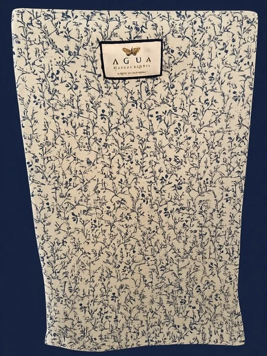 AGUA Bendita Blue Cream Floral Print Short Garment Travel Bag Multiple available