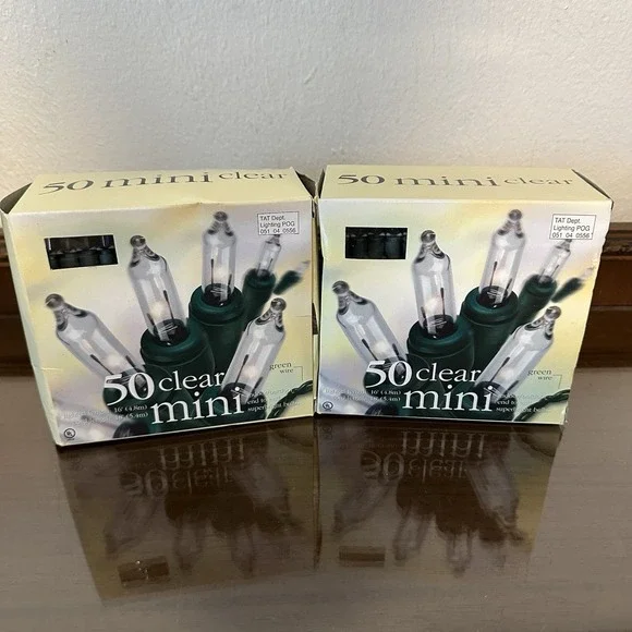 2 50ct Mini Christmas Clear Lights Set‎ End To End Target Green Wire