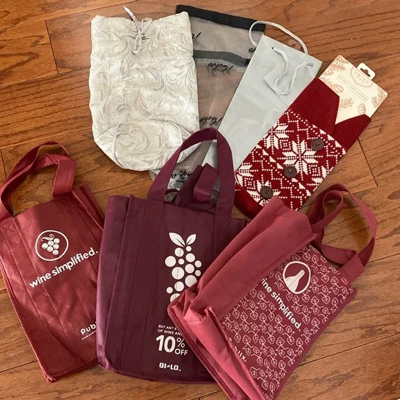 Portable Wine Travel /gift Storage Bag’s - lot of 7