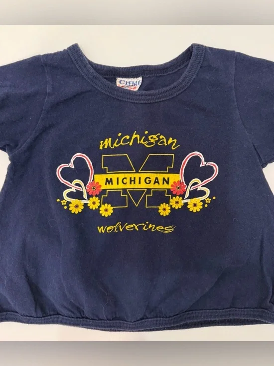 VINTAGE UNIVERSITY OF MICHIGAN Baby Girl Short Sleeve Top