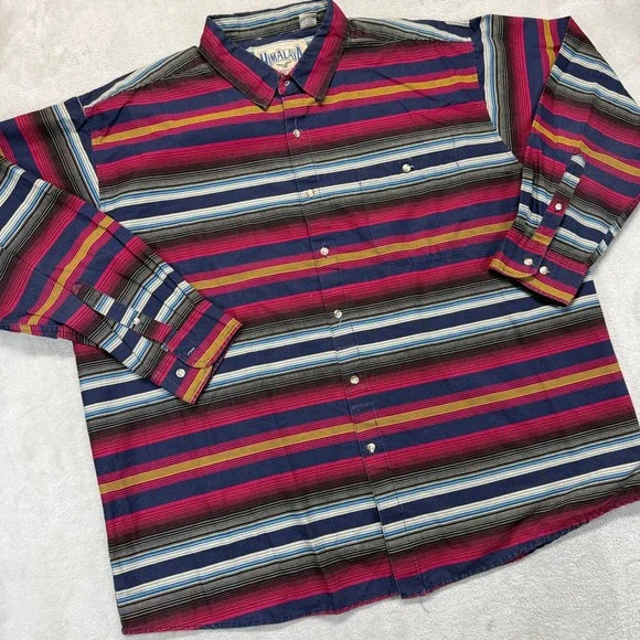 Vintage Himalaya Outfitters Shirt Men's Big 2XL‎ Button Down Multi Color Striped