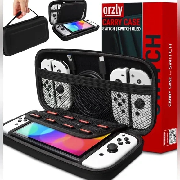 Nintendo Switch Carry Case Hard Shell Travel Case Black NEW