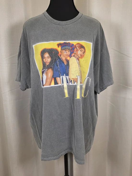 TLC Gray Graphic Tee with White Print