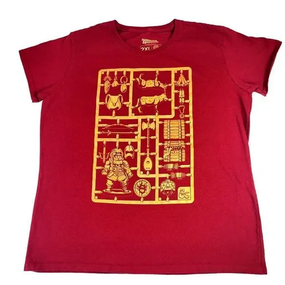 Dungeons & Dragons cinnamon red graphic T-shirt Lootcrate Exclusive 2XL