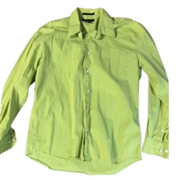 Express plaid Men's Green Checkered Shirt xl