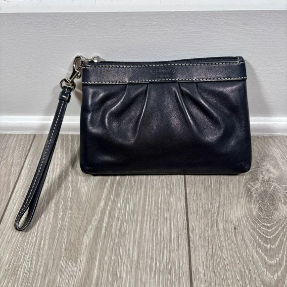 Coach Black Leather Wristlet