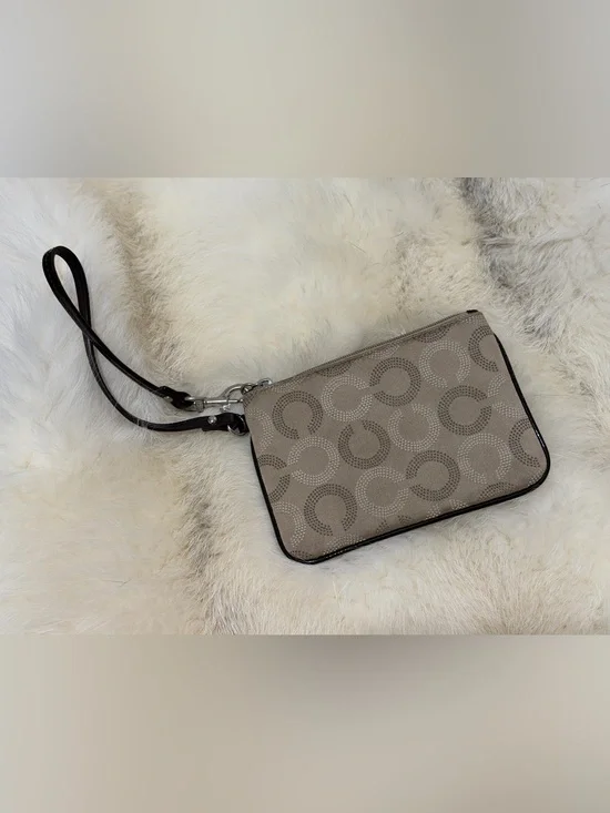 NEW COACH ASHLEY DOT OP ART KHAKI Small WRISTLET - NEW