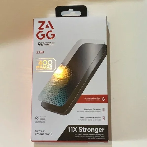 InvisibleShield Screen Protector for iPhone 16/15 - Black