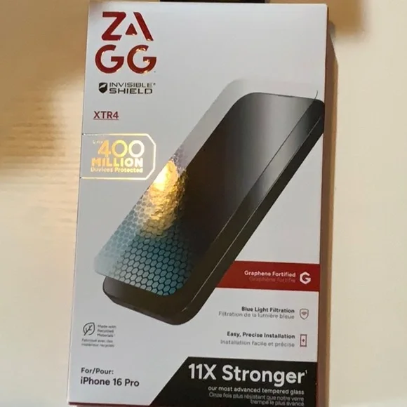 InvisibleShield XTR4 Screen Protector for iPhone 16 Pro - Black