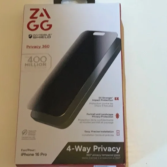 InvisibleShield Privacy 360 Screen Protector for iPhone 16 Pro - Black