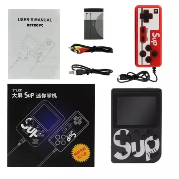 NEW Retro Classic 400 Games Handheld Console - Portable TV-Connected Gaming RED
