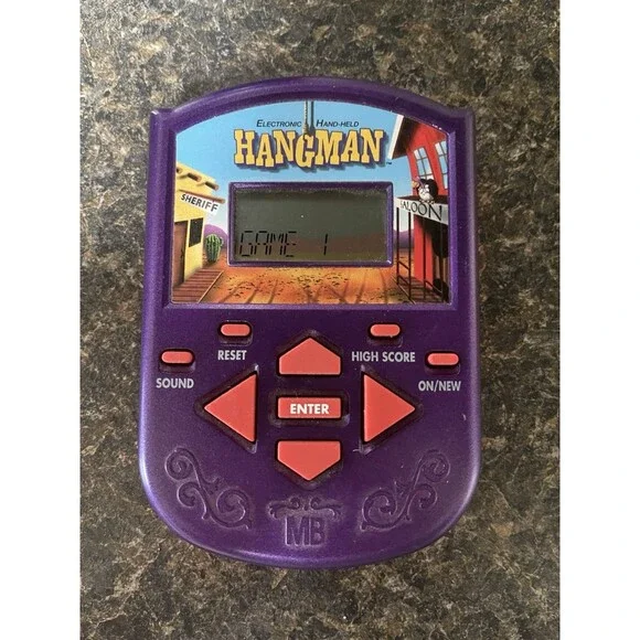 Electronic HANGMAN Video Game Handheld Milton Bradley MB Vintage Tested-working