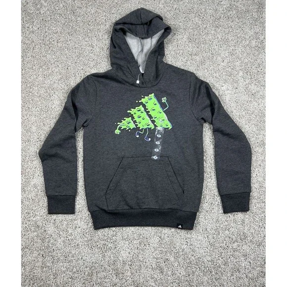 Adidas Boys Monster Graphic Hoodie Youth M 10/12 Gray Pullover NWT