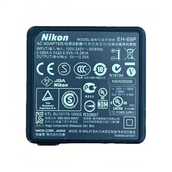 Nikon EH-69P battery charger for Coolpix P530 S6150 S6200 S6300 S8000