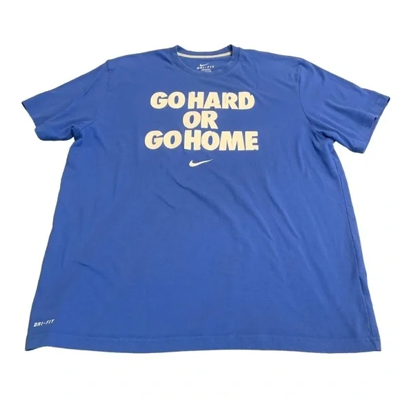 Nike Men’s Blue “Go Hard Or Go Home” Short Sleeve T-Shirt Size XXL