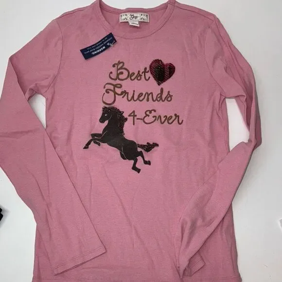 🔥Gap Pink Long Sleeve 'Best Friends 4-Ever' Shirt