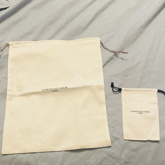 BN Christian Dior (1) Shoe Dust Bag 9 x 11 & (1) Petite Smaller Dust Bag 3 x 5
