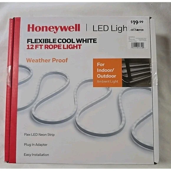 Flexible LED‎ White Neon Rope Light Accent, Outdoor/Indoor, Power Adapter - 12ft