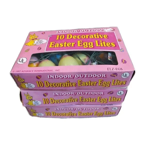 Vintage '97 Decorative Easter Egg String Lites Original Box Lights 10 per Strand