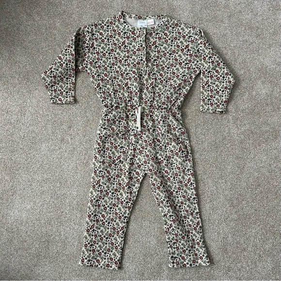 Zara Girls Floral Jumpsuit 3T-4T 100% Cotton