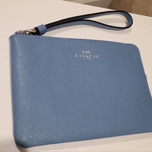 Nwt Coach Denim Wristlet