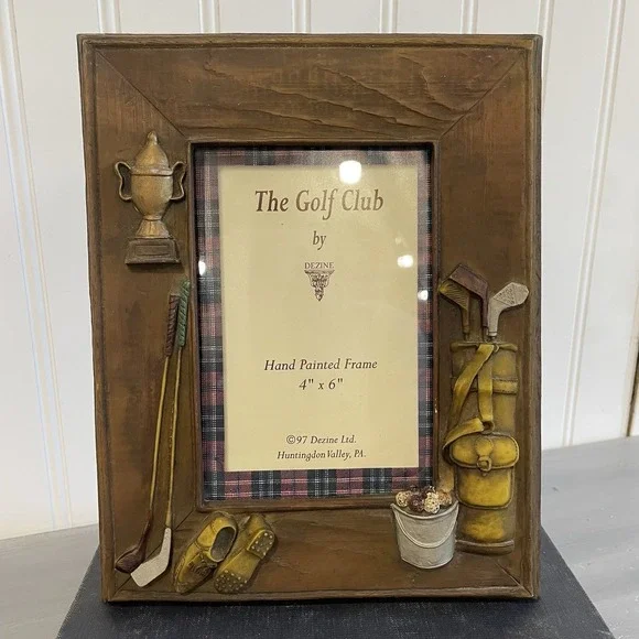 1997 The Golf Club by Dezine Hand Painted Picture Frame 4