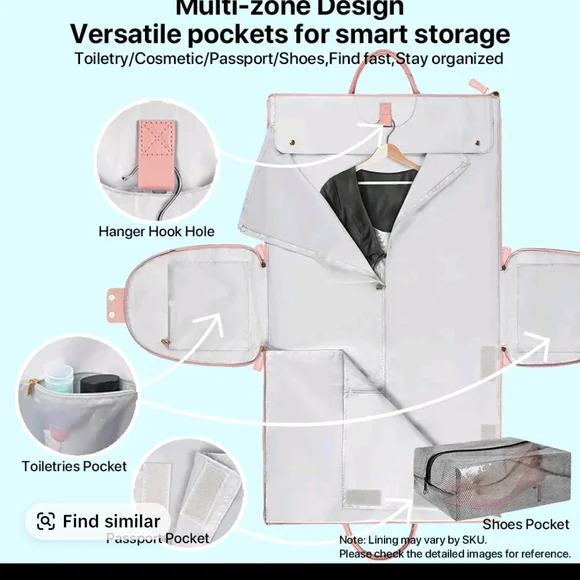 Versatile Dark Gray Hanging Organizer With Brown Accents