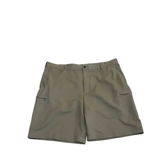 IZOD Men's Flat Front Performance Cargo Golf Shorts Khaki Size 42