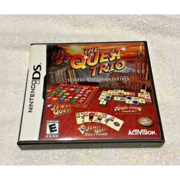 Quest Trio: Jewels, Cards and Tiles (Nintendo DS, 2008) Untested
