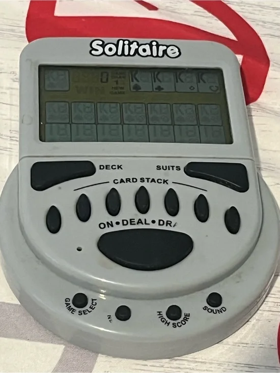 Big Mega Screen Solitaire 77803 Classic Electronic Handheld Game Tested Works