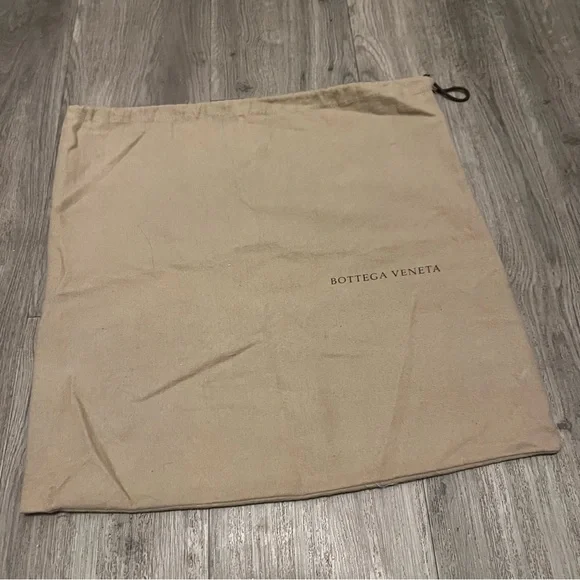 BOTTEGA VENETA Tan Flannel Drawstring Dust Bag 18.75x18 inches