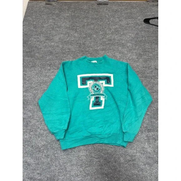 Vintage Hanes Truman Trailblazers Sweatshirt Teal Green Youth Large 14-16