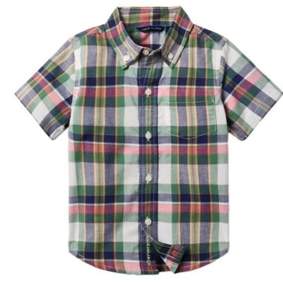 NWT- Janie and Jack Colorful Plaid Button Down Shirt