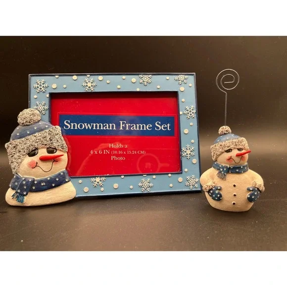 Snowman Winter Frame Set in Original Box 4