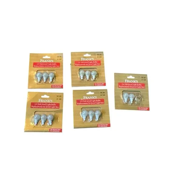 Vintage Frank’s 3.5V Jewel Light Bulbs Lot 14 Replacement Mini Lights READ